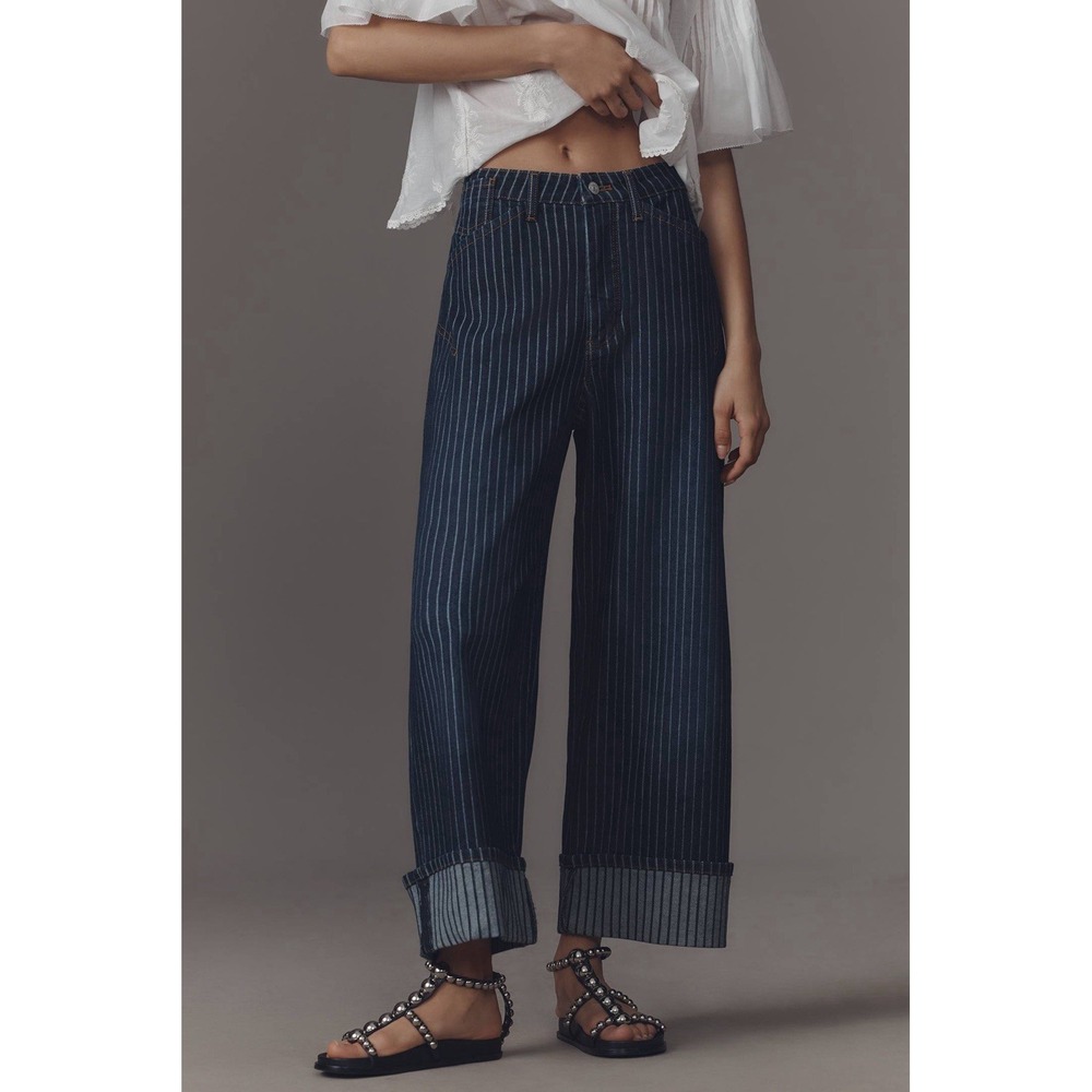 Pilcro Kayden High-Rise Railroad Stripe Carpenter Barrel Jeans NWT SIZE 28